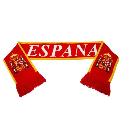 Cheap Stadium Scarf Acrylic Club Knit Scarf  Jacquard Custom Men Span Fan Soccer Scarf Knitted