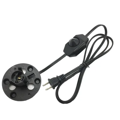 American 2 Pin Power Cable Plug with Dimmer Switch E12 1.5M Salt Lamp Cord with Stripped Female End Bulb Included