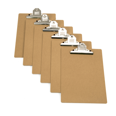 Heavy Duty Stand up Office Clipboard with Low Profile Clip Brown Wooden Bulk Classic Clipboards for Classroom