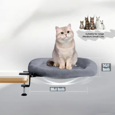 Desktop Fabric Cat Hammock Bed with Hanging Sunbathing Feature Window-Side Design and Suspended Bracket for Pets