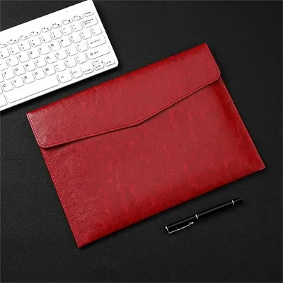 Factory Office School Supplies Wholesale Business File Folder case Pu Leather Portfolio Bag With Metal Buckle
