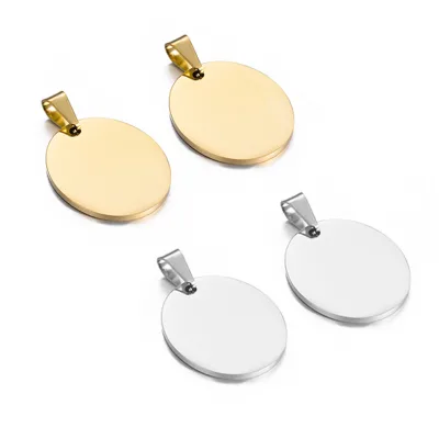 Mirror Stainless Steel Oval Metal Pet Blank Stainless Steel Pendant