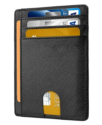 Slim Minimalist Front Pocket RFID Blocking Leather Wallets for Men Women