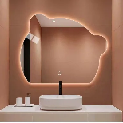 Modern Bear Shape LED Wall Light Glass Makeup Mirror for Modern Bathroom Lighting