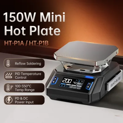 FNIRSI HT-P1 150W Mini Constant Temperature Hot Plate PD3.1 PD3.0 Type-C PCB Preheating Station SMD BGA IC Soldering Rework Tool
