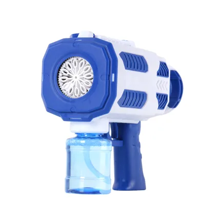 Hot Selling Unisex Electric Rocket Automatic Light-Up Bubble Launcher Durable Plastic Kids' Hot-Hole Bubble Gun