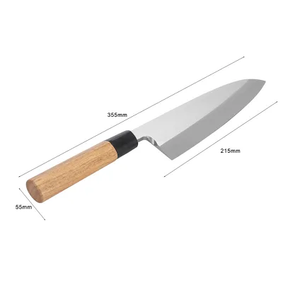 Professional 8.5 Inch German Steel Sushi Knife Wooden Handle Japanese Sashimi Fish Fillet Knife Cooking Sharp Kitchen Knife
