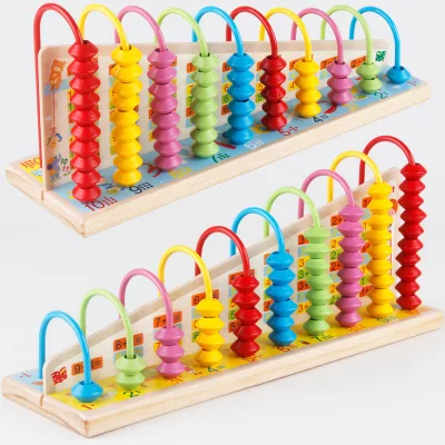 Early Educational Math Teaching Toys Color Calculation Frame Kids IQ Intelligent Wooden Abacus