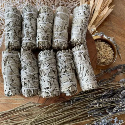 White Sage Smudge Sticks 4" Inch Smudging Wands | Smudge Kit White Sage Incense Sticks for Home Cleansing