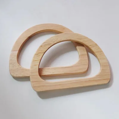 Popular D Handbag Wooden Handle 15cm Solid Wood Natural Color Fashion Style Bag Accessories Wallet Frame
