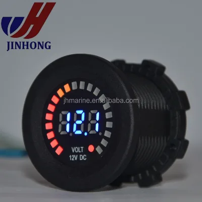 12V Blue LED Digital Battery Voltage Tester Voltmeter for Motorcycle ATV Tractor Marine Boat Car