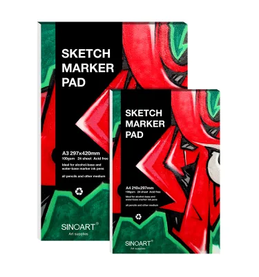 SINOART High Quality Kids Artists High Wuality Drawing Book Sketch Marker Pads Notebook Cheap Sketch Book
