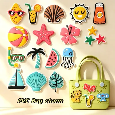 Wholesale PVC Summer EVA Beach Bag Accessories Removable Fashion Hole Decoration Soft Shoe Girls Women Bag Charms