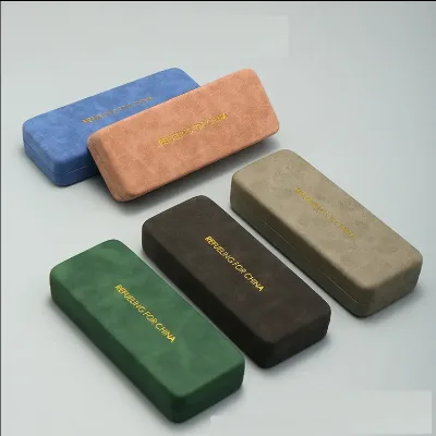 Custom Logo Retro Square Metal Sunglasses Spectacle Eyeglasses Storage Case Hard Big Eyewear Box Case PU Package Glasses Case