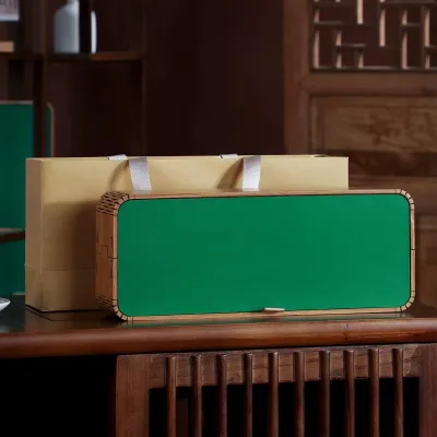 Customizable Bamboo Frame Tea Box With Fabric Lid for Personalized Tea Brand Packaging