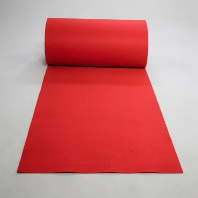 Red Polyester Low Pile Event Floor Carpet Roll Non Woven Disposable Anti-slip Exhibition for Home Church Garage Wedding Outdoor