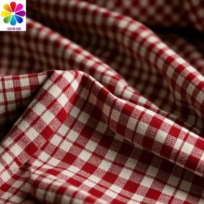 Custom Yarn-Dyed T/C Plaid Woven Fabric 35% Cotton 65% Polyester Breathable Shirting Clothing for Men Twill 100% Polyester Bags
