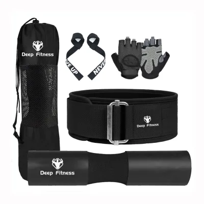 Pack Barbell Squat Pad Hip Thrust Pad Kit Fitness Hip Trust Belt Weightlifting Straps Gym Weight Lifting Gloves for Home Workout