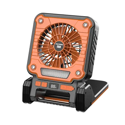 Solar Powered Portable LED Desk Fan with Battery Display Rechargeable Camping Fan for Outdoor Tent Use