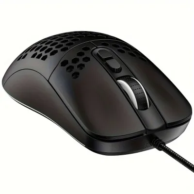 Durable Portable Wired Gaming Mouse Ergonomic Design Hole Breathing High Precision Optical Sensor for Laptop Gaming Office Use