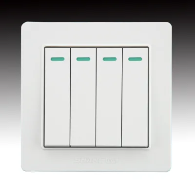New Model Electrical Lamp Control 16A Stainless Steel 4 Gang 2 Way White Wall Switch 250V AC SHARE Q6-09 15-Year Warranty
