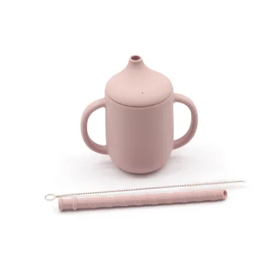 Food Grade Silicone Baby Sippy Cups Toddler Feeding Snack Cup with Straw Stylish Home Decor Products Trainer Cup