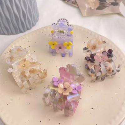 Women's Korean-Style Acetate Hair Claw Small Size Flower Hair Claw Wholesale European and American Style