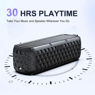ES-T60 2400mAh Outdoor Bluetooth Speaker with waterproof portable LED solar panel charging speaker