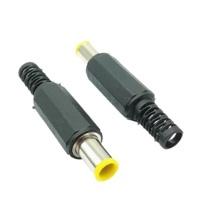 Yellow MCX DC Power Plug Connector 5.5*2.1-2.5 mm 6.0 6.5*4.4 Male Jack Microwave Compatible OEM Brand