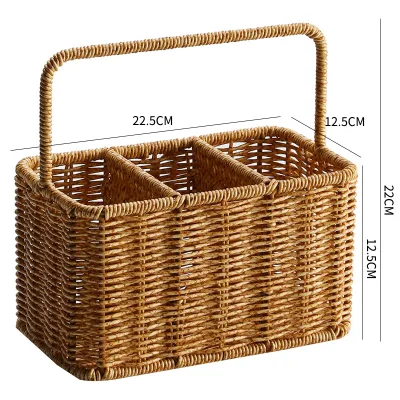 Japanese for Home Kitchen Chopsticks Knife and Fork Satchel Woven Storage Basket