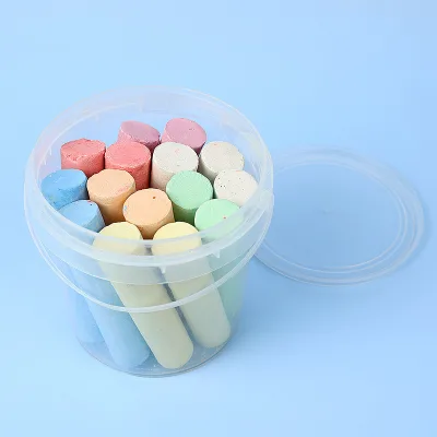 Round Bucket Large Chalk Bucket Children's Colored Bucket Outdoor Chalk Dust-free 15 Pieces