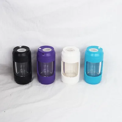 New Arrival Custom Led Airtight Glass Storage Bottles Glow Mag Jar With Herb Grinders