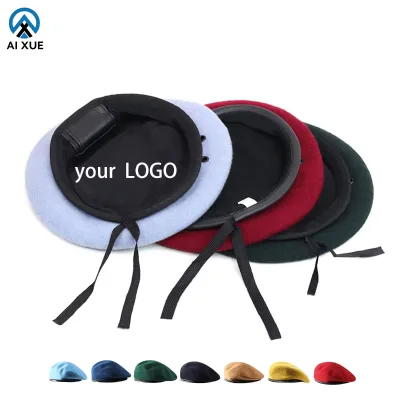 Best Selling Black Beret Homme French Types of Berets Men'S Breathable Outdoor Adjustable Wool Training Beret