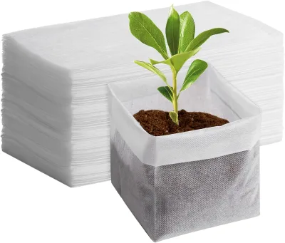 Non Woven Fabric Disposable Plant Seed Biodegradable Nursery Bags for Seedlings
