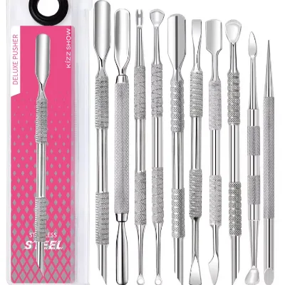 High Quality Double-Headed Stainless Steel Nail Pusher Cuticle Remover Trimmer Manicure Pedicure Tools for Fingernail Toenails