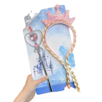 New Style Cute Braid Crown 3pcs Set Hairband Girls Princess Headband Hair Accessories Elsa Princess ODM