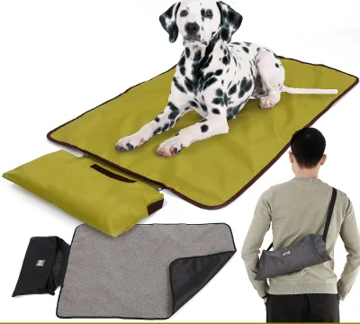 Hangzhou Foldable Portable Waterproof Outdoor Travel Pet Blanket Mat With Storage Bag Cat Dog Waterproof Oxford Bed
