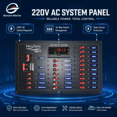 High-End Yacht AC Power Management System 220V Distribution Control Panel with Short Circuit and Overload Protection for Marine