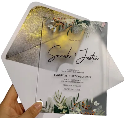 New Style Ecofriendly Wedding Invitations Set Luxury Acrylic Wedding Invitation Card
