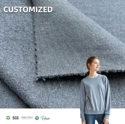 Soft OEKO-100 Sustainable 68% Organic Cotton 28% Bamboo 4% Spandex French Terry Fabric for Clothing