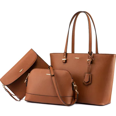 LOVEVOOK 2025 Summer Collection Designer PU Leather Waterproof Ladies Shoulder Hand Bag Luxury 3-Piece Purse Set Open Large Cute