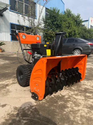 Safe & High Efficiency Gasoline Double Tire Snow Blower Snow Thrower Snow Removal Machine for Road and Parking Lot