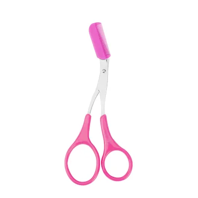 Custom Logo Brow Trimmer Stainless Steel Beauty Makeup Scissors Eyebrow Scissors with Comb