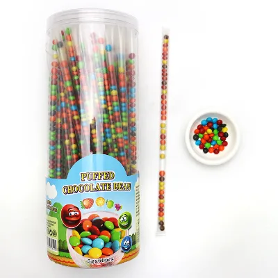 5g Crispy Puffed Chocolate Bean Candy in Straw