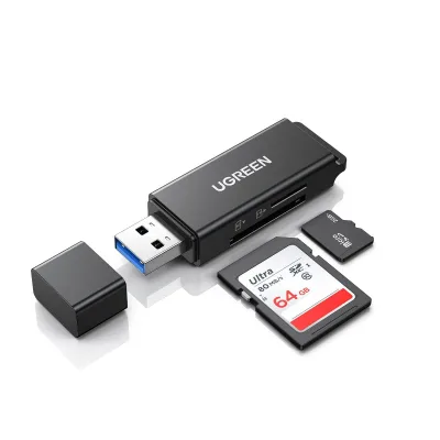 UGREEN SD Card Reader - Portable USB 3.0 Dual Slot Flash Memory Card Adapter Hub