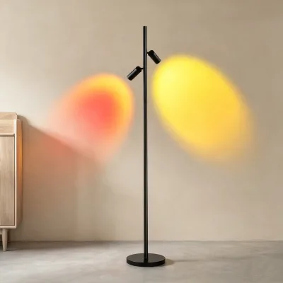 High-End Aluminum Shell Variable Focus Scope Double-Head Sunset Projection Floor Luminaire Anti-Dazzle for Interior Vibe Light