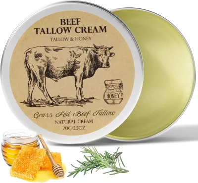 Private Label Tallow and Honey Cream Natural Organic Tallow Face Moisturizer Beef Tallow Balm with Raw Honey Moisturizing Cream