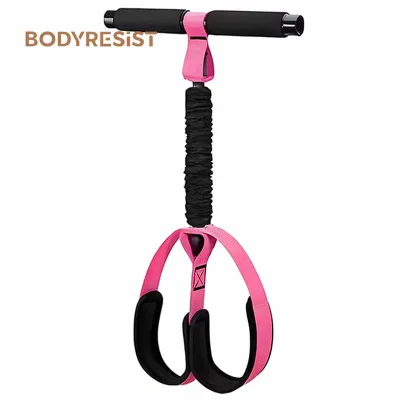 Upgraded Durable Pedal Resistance Band with Handle, Thickened Latex Tubes and Soft Foam Fabric Foot Pedal