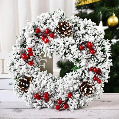 Indoor and Outdoor Christmas Decorations Ordinary White Snow Christmas Wreaths