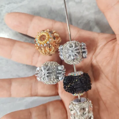 20mm Acrylic Halloween Beads Rhinestone Heavy Craft Skull Ghost Ghostface Jack Spacer Charms DIY Beaded Pens Keychain Wholesale